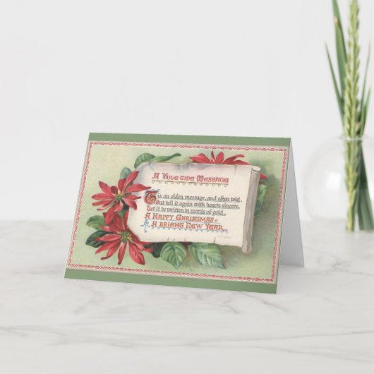 ヴィンテージハッピークリスマスユレチドグリーティングカード シーズンカード (正面)