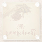 ヴィンテージハッピーサンクスギビング小麦トウモロコシ ガラスコースター (裏面)