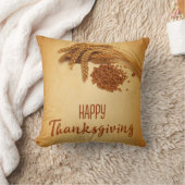 ヴィンテージハッピーサンクスギビング小麦トウモロコシ クッション (ブランケット)