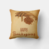 ヴィンテージハッピーサンクスギビング小麦トウモロコシ クッション (裏面)