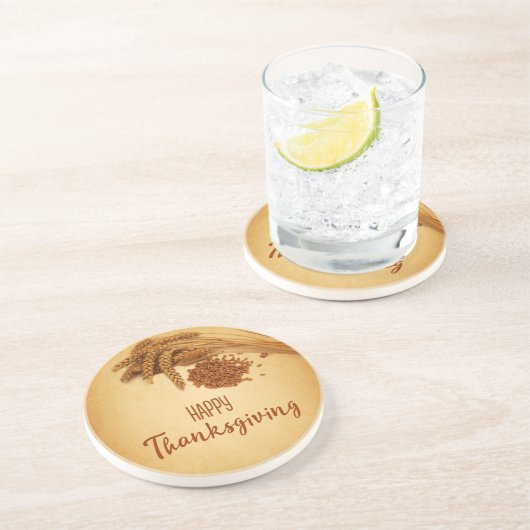 ヴィンテージハッピーサンクスギビング小麦トウモロコシ コースター (側面)