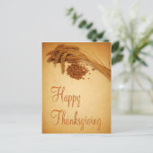 ヴィンテージハッピーサンクスギビング小麦トウモロコシ シーズンポストカード (スタンド正面)