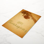 ヴィンテージハッピーサンクスギビング小麦トウモロコシ 箔シーズンカード (回転した状態)