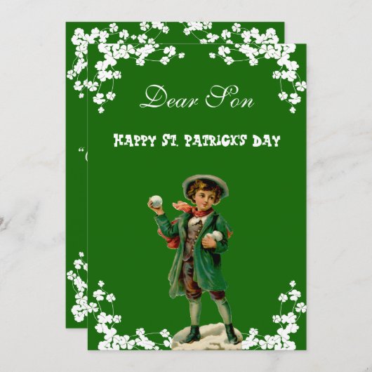 ヴィンテージハッピーセントパトリックの日子孫かわいい シーズンカード (正面/裏面)