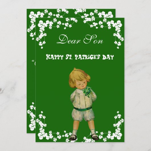 ヴィンテージハッピーセントパトリックスデイソンカワイイ シーズンカード (正面/裏面)