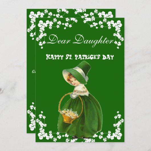 ヴィンテージハッピーセントパトリックスデイドータークローバー シーズンカード (正面/裏面)