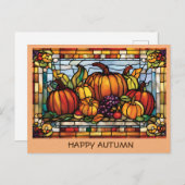 ヴィンテージハッピータムカボチャ秋ハーベスト ポストカード (正面/裏面)
