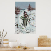 ヴィンテージハッピーニューイヤーアートポスター ポスター (キッチン)