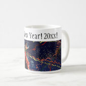 ヴィンテージハッピーニューイヤーイブパーティーと紙吹雪 コーヒーマグカップ (正面右)