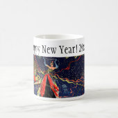 ヴィンテージハッピーニューイヤーイブパーティーと紙吹雪 コーヒーマグカップ (中央)