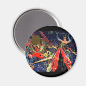 ヴィンテージハッピーニューイヤーイブパーティーと紙吹雪 マグネット (正面/裏面)