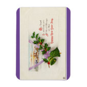 ヴィンテージハッピーニューイヤーフレキシブルマグネット マグネット (縦)