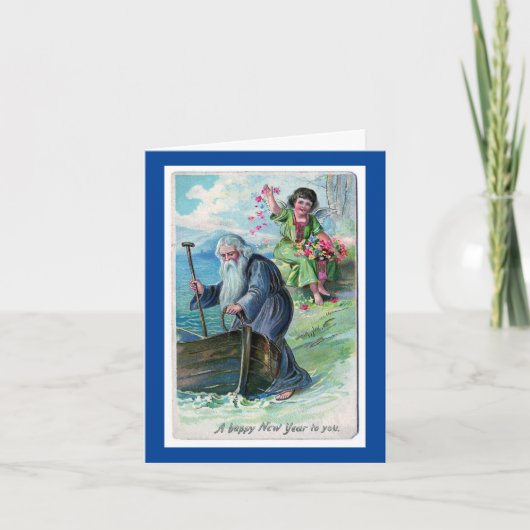 ヴィンテージハッピーニューイヤーホリデーカード シーズンカード (正面)