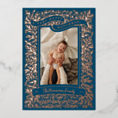 ヴィンテージハッピーハヌッカホリデーフォトフォイルカード 箔シーズンカード (正面)