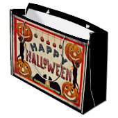 ヴィンテージハッピーハローウィンカボチャ黒猫 ラージペーパーバッグ (裏面アングル)