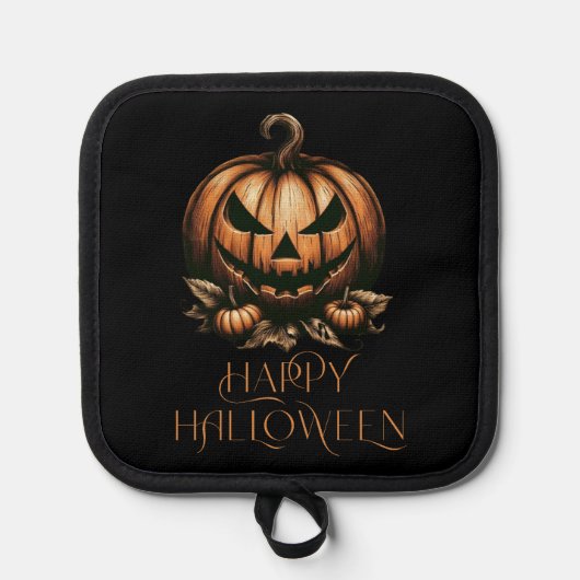 ヴィンテージハッピーハローウィンカボチャ 鍋敷き (正面)