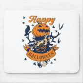 ヴィンテージハッピーハローウィングラフィックハロウィーンのカボチャのちょうちん マウスパッド (正面)