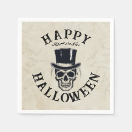 ヴィンテージハッピーハローウィンスカル スタンダードカクテルナプキン
