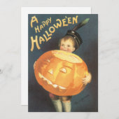 ヴィンテージハッピーハローウィンバイエレンクラッサドルパーティー 招待状 (正面/裏面)