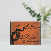 ヴィンテージハッピーハローウィンフクロウ シーズンポストカード (スタンド正面)