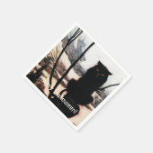 ヴィンテージハッピーハローウィン不気味キャットアーサーラクカム スタンダードカクテルナプキン (角)