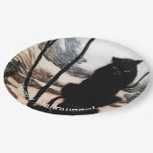 ヴィンテージハッピーハローウィン不気味キャットアーサーラクカム ペーパープレート (アングル)