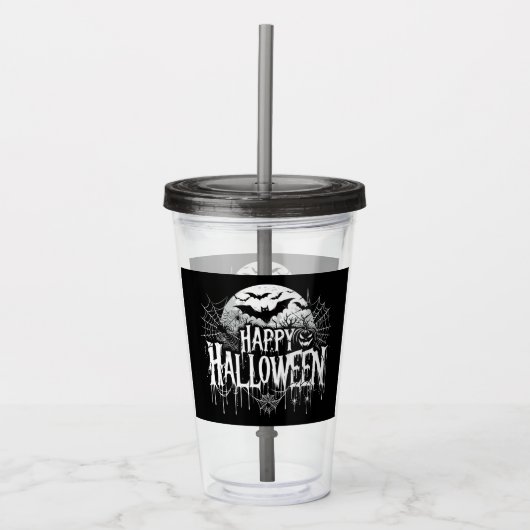 ヴィンテージハッピーハローウィン芸術 アクリルタンブラー (正面)