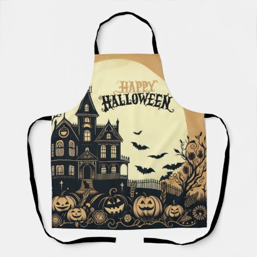 ヴィンテージハッピーハローウィン芸術 エプロン (正面)