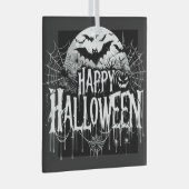 ヴィンテージハッピーハローウィン芸術 ガラスオーナメント (正面右)
