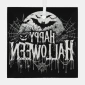 ヴィンテージハッピーハローウィン芸術 ガラスオーナメント (裏面)