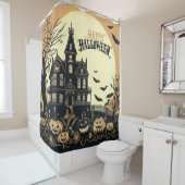 ヴィンテージハッピーハローウィン芸術 シャワーカーテン (インサイチュ)