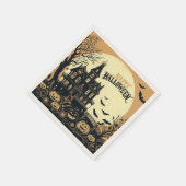 ヴィンテージハッピーハローウィン芸術 スタンダードカクテルナプキン (角)