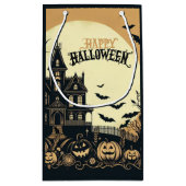 ヴィンテージハッピーハローウィン芸術 スモールペーパーバッグ (裏面)