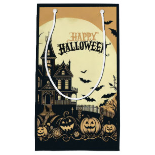 ヴィンテージハッピーハローウィン芸術 スモールペーパーバッグ
