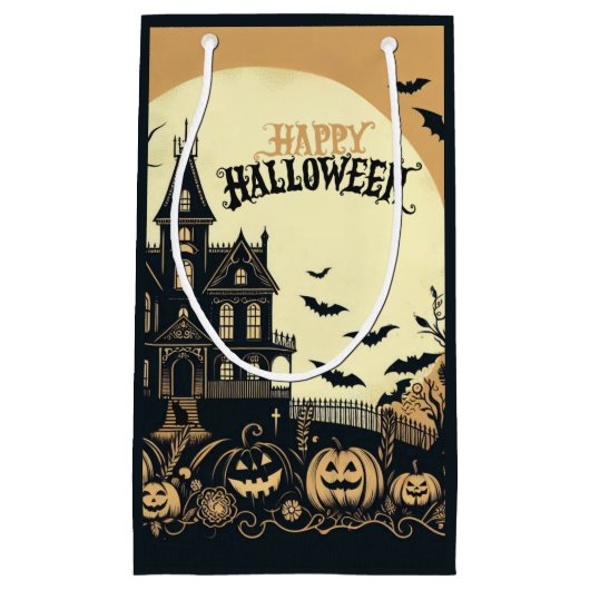 ヴィンテージハッピーハローウィン芸術 スモールペーパーバッグ (正面)