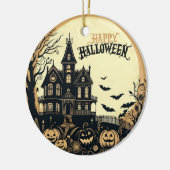 ヴィンテージハッピーハローウィン芸術 セラミックオーナメント (左)