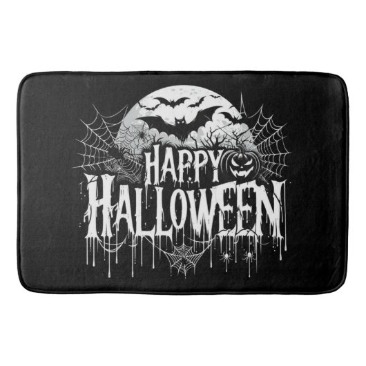 ヴィンテージハッピーハローウィン芸術 バスマット (正面)