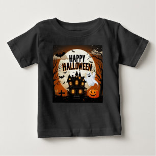 ヴィンテージハッピーハローウィン芸術 ベビーTシャツ