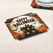 ヴィンテージハッピーハローウィン芸術 ペーパーコースター (アングル)