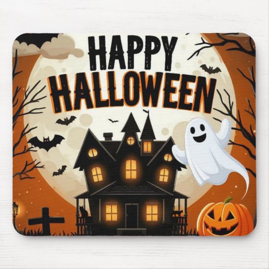 ヴィンテージハッピーハローウィン芸術 マウスパッド (正面)