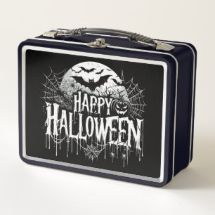 ヴィンテージハッピーハローウィン芸術 メタルランチボックス