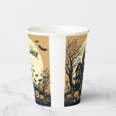 ヴィンテージハッピーハローウィン芸術 紙コップ (左)