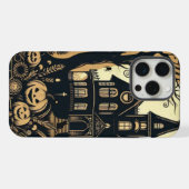 ヴィンテージハッピーハローウィン芸術 iPhoneケース (裏面横)