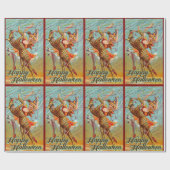 ヴィンテージハッピーハローウィン踊り ラッピングペーパー (フラット)