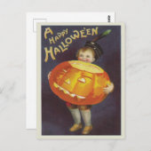 ヴィンテージハッピーハローウィン ポストカード (正面/裏面)