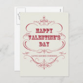 ヴィンテージハッピーバレンタインデーはがき シーズンポストカード (正面/裏面)