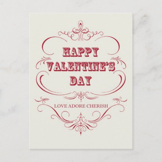 ヴィンテージハッピーバレンタインデーはがき シーズンポストカード (正面)