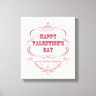 ヴィンテージハッピーバレンタインデーストレッチキャンバス キャンバスプリント