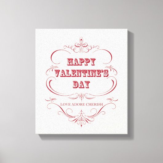 ヴィンテージハッピーバレンタインデーストレッチキャンバス キャンバスプリント (正面)