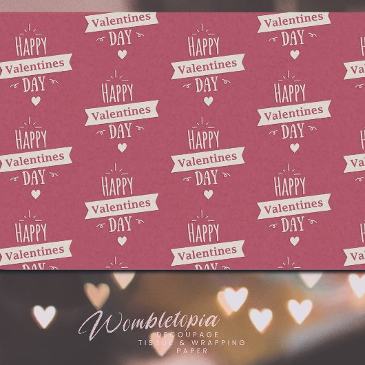 ヴィンテージハッピーバレンタインデー優雅 薄葉紙